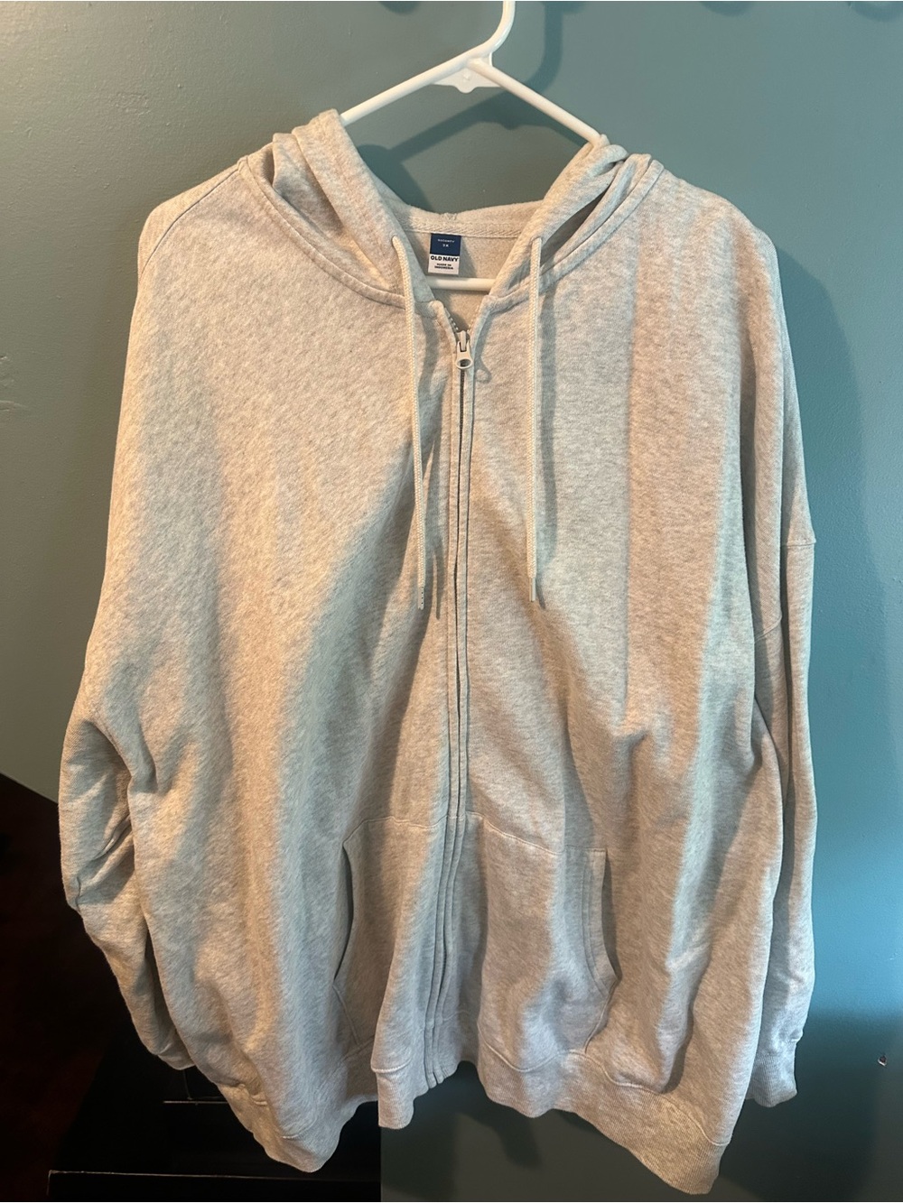 Old Navy Light Gray Full-Zip Hoodie